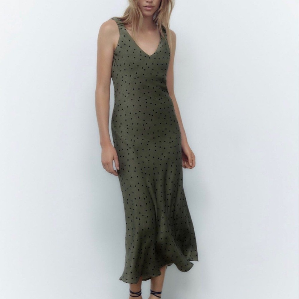 ZARA POLKA DOT SLIP DRESS